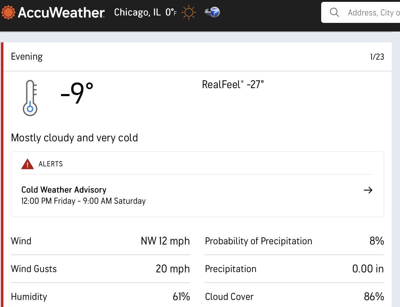 It’s gonna be a bit chilly
