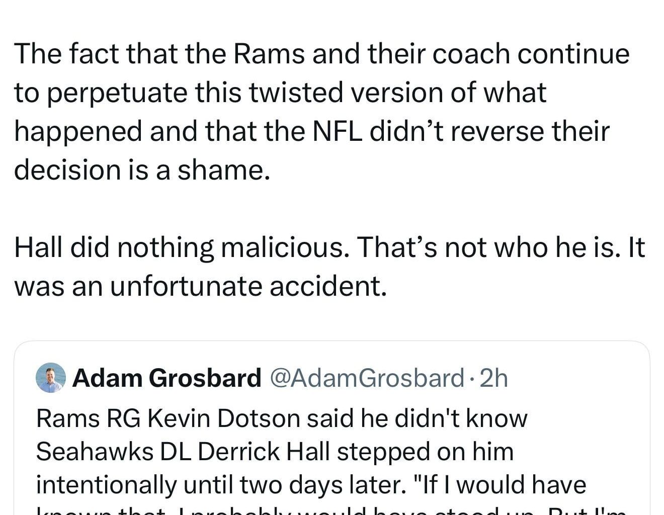 [Nemhauser] Hall did nothing malicious. That’s not who he is. It was an unfortunate accident.