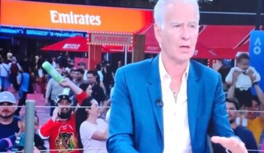 I was at the Australian Open 🎾 the other night and was on TV, my mum and brother saw it. What a beautiful sweater