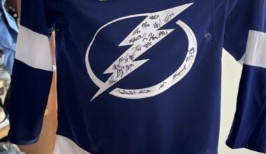 My mom is at TGH battling cancer. A friend (with Lightning connections) got some players to sign this jersey for her. Can anyone identify the signatures? Thanks in advance, and Go Bolts ⚡️