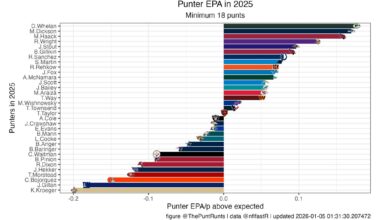 Final Punter EPA rankings for the 2025 season