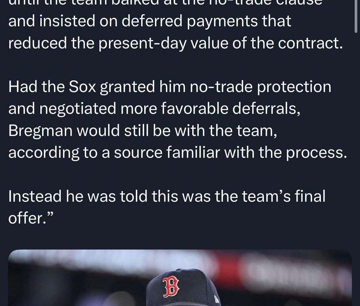 [Crory] Bregman would have taken 165$ from Sox if….