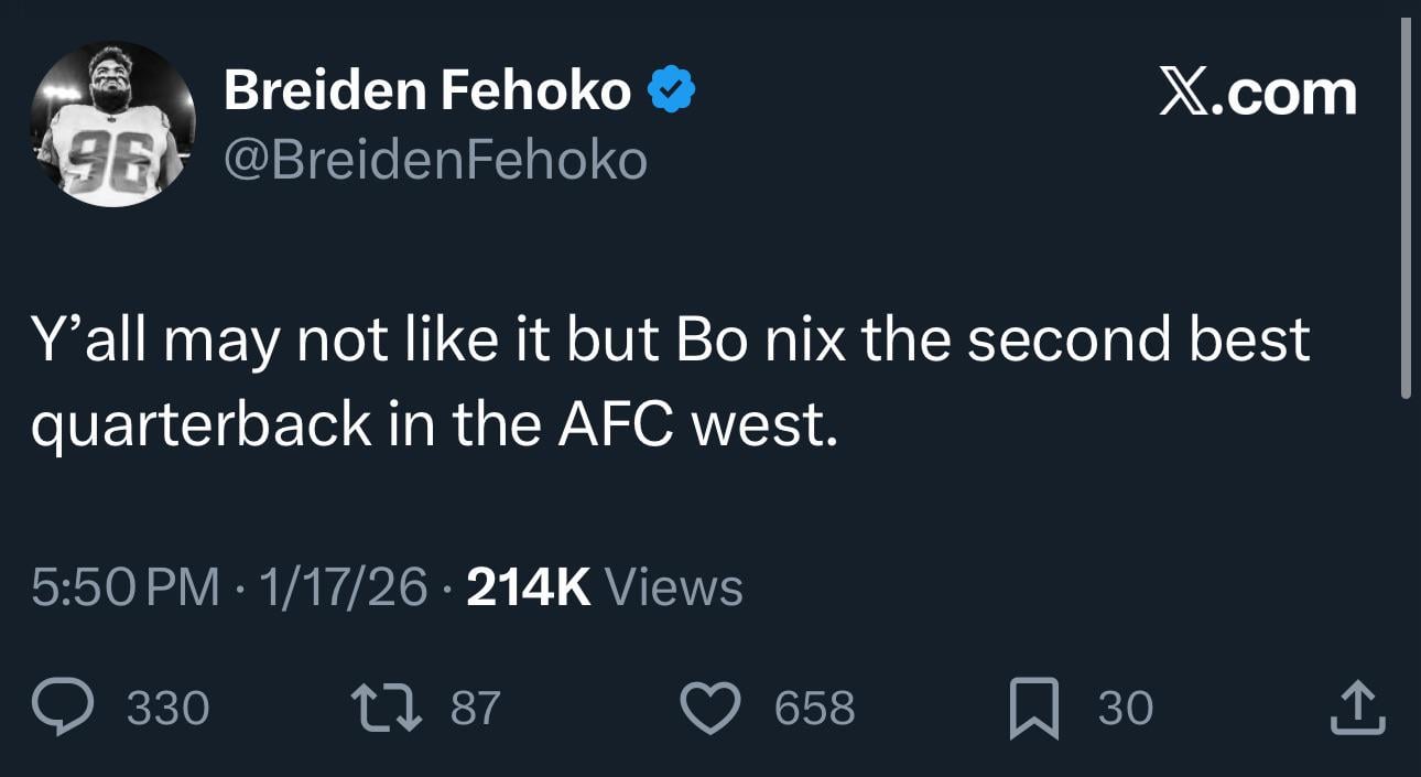 Breiden Fehoko has officially gone off the deep end