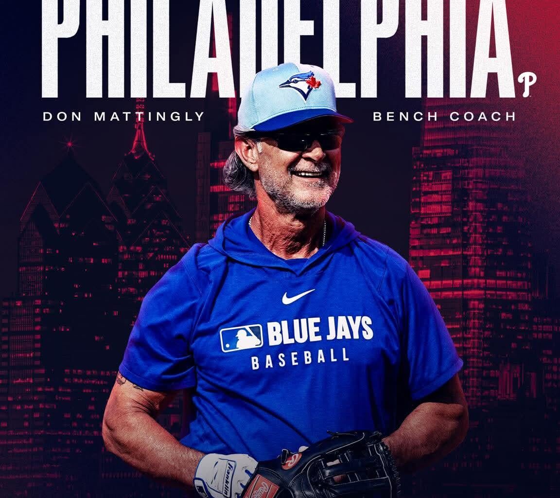 The Phillies have hired Don Mattingly as bench coach on the major league coaching staff!