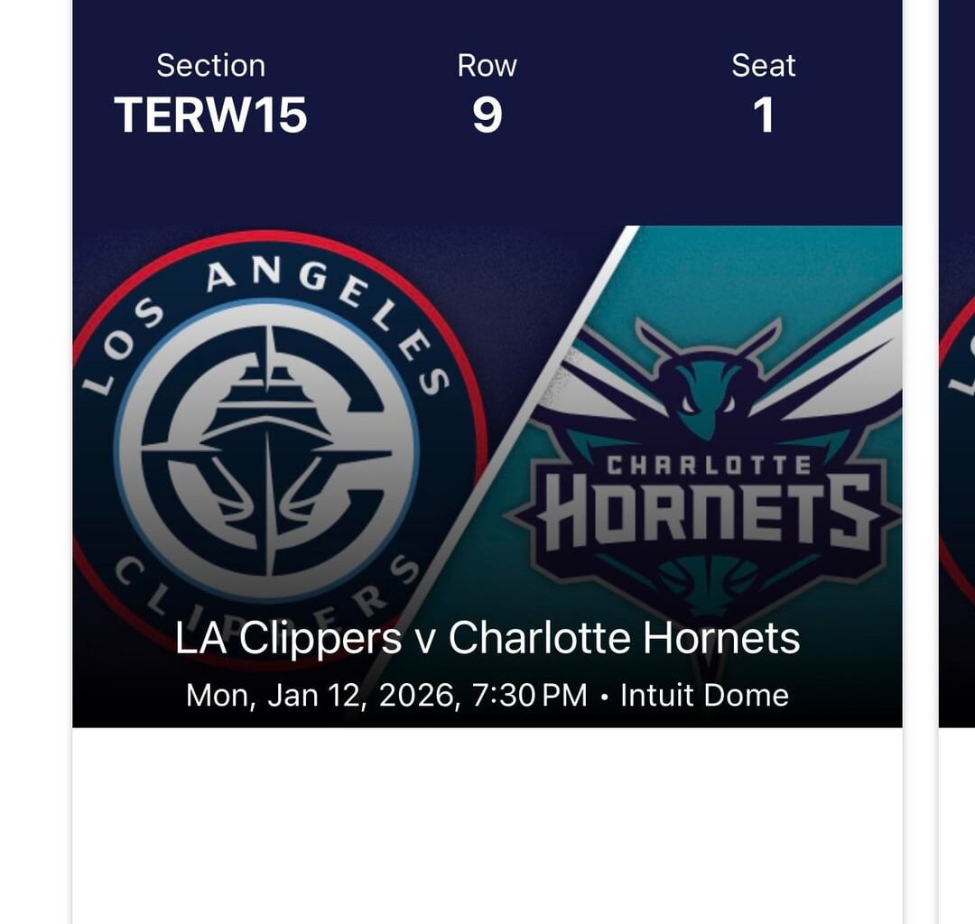 Got 4 tickets for tomorrow Clippers Hornets in TerW15 row 9 aisle seats 1-4 and vip parking in west garage $100 for everything and also Kris Dunn bobblehead night