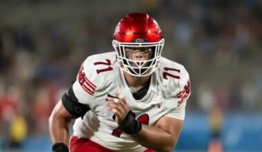 Detroit Lions 1st Round Mock Draft Selection: The Athletic's Dane Brugler has the Lions drafting LT Caleb Lomu out of Utah, with the 17th pick: