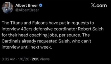 The Titans have requested to interview 49ers DC Robert Saleh for the HC job
