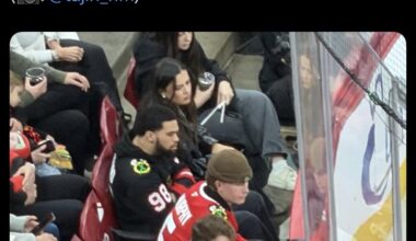 [Cubs Zone] PCA and Caleb Williams at the Blackhawks game.