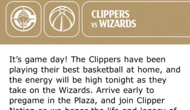 For those attending tonight’s game, arrive early for a “meet and greet” with Clippers legend Corey Maggette from 6:15-7:15 p.m. at the Coors Light Home Court Bar (near the main entrance)