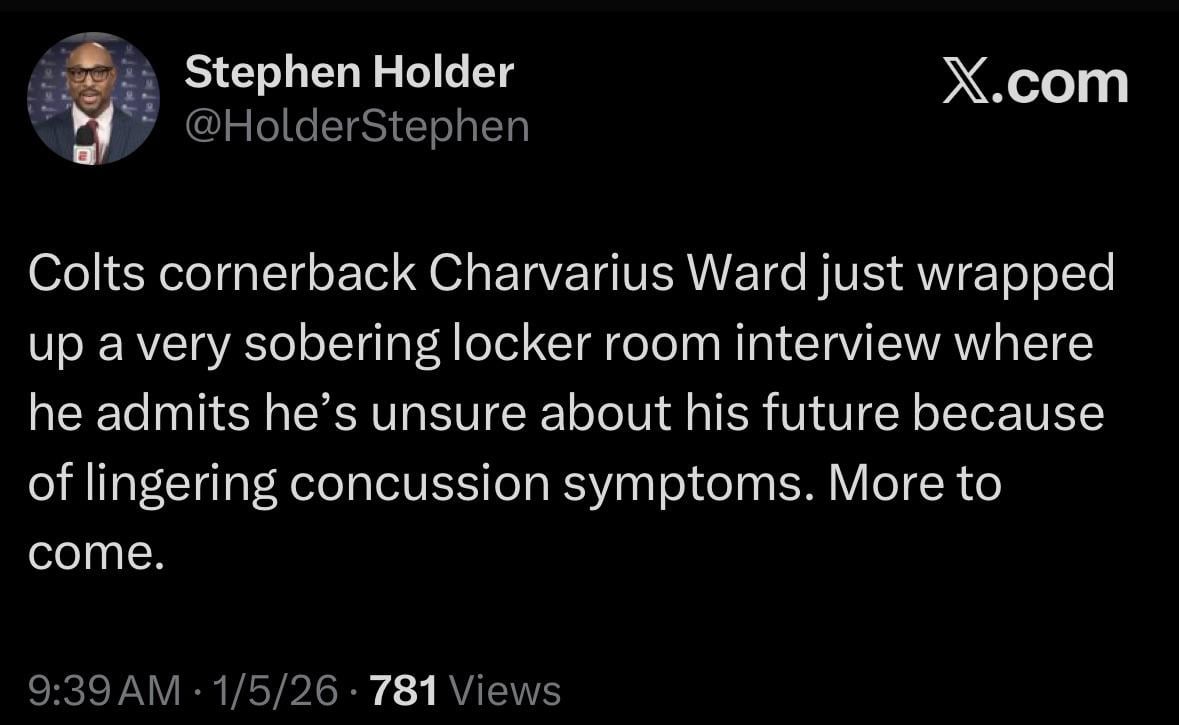 Charvarius (Mooney) Ward is unsure about his playing future due to lingering concussion symptoms. His dad wants him to retire.