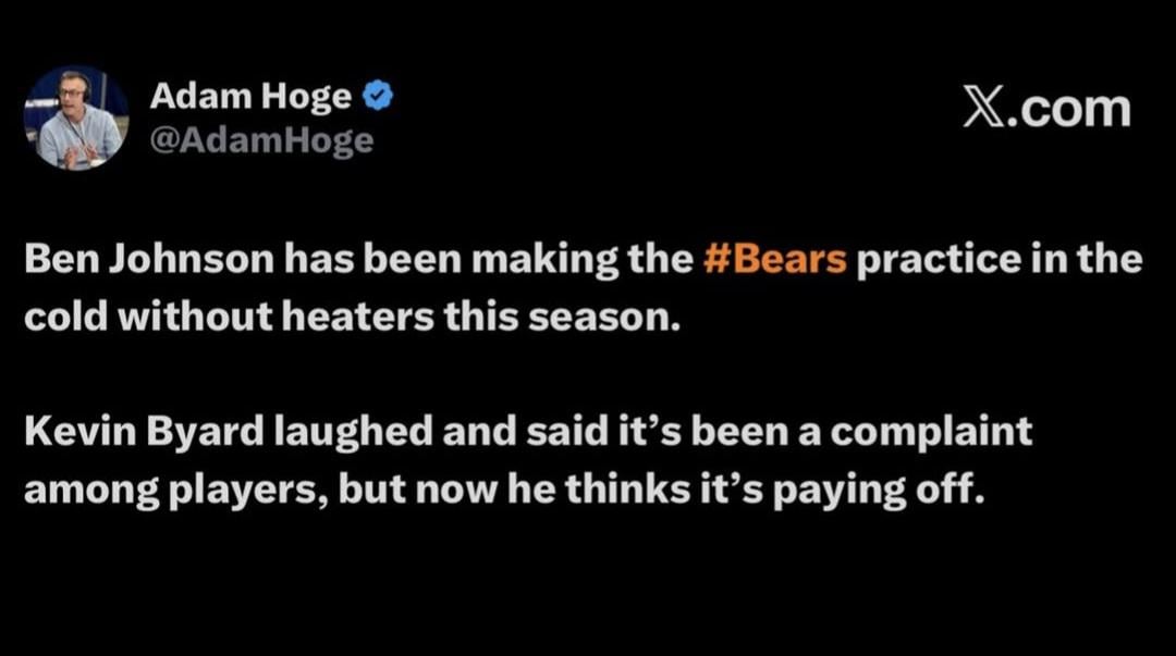 [Hoge] Bears Practice Outside without the Heaters on