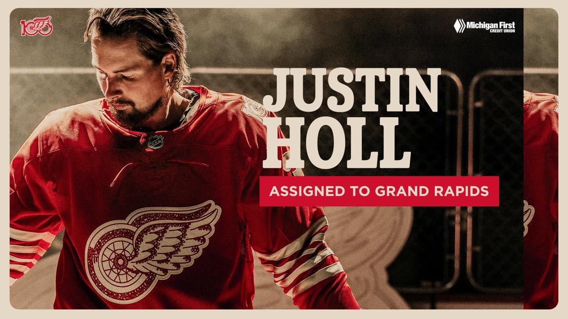 UPDATE: The #RedWings have assigned Justin Holl to the AHL’s Grand Rapids Griffins.
