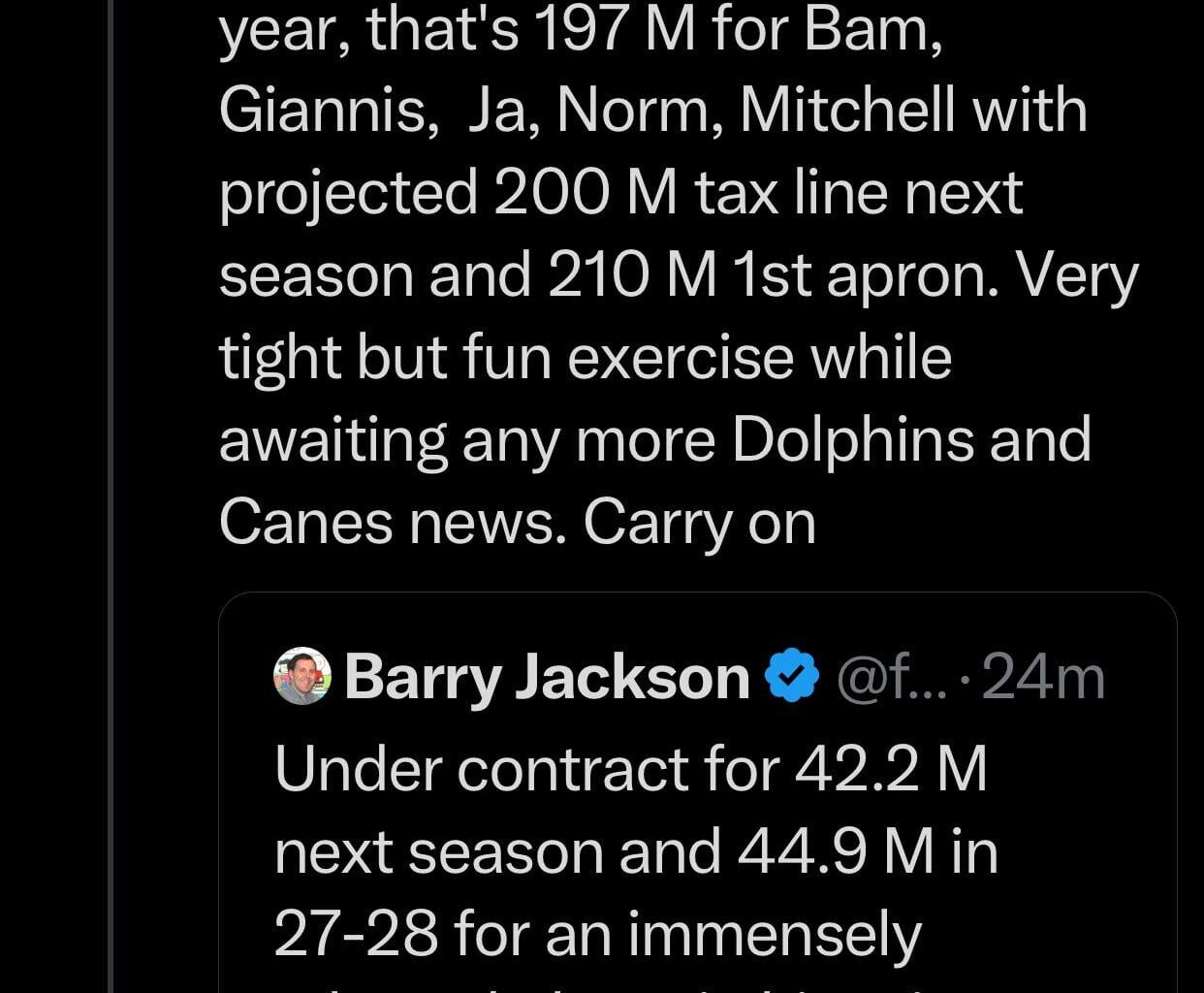 *Star player gets POTENTIALLY linked to Miami* Barry: