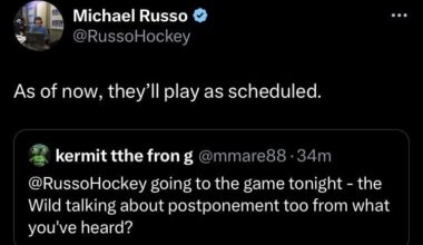 [Russo] As of now, they’ll play as scheduled.