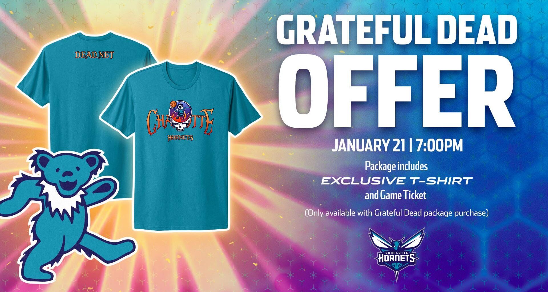 Cool Grateful Dead X Hornets shirt available for game vs Cleveland