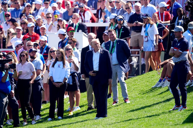 President Donald Trump attended day one of the 2025 Ryder Cup at the Bethpage Black Course, in Farmingdale, New York.