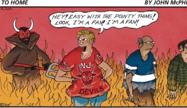 Devils fan makes it to the Sunday comics page. Close to Home by John McPherson for January 25, 2026 | GoComics