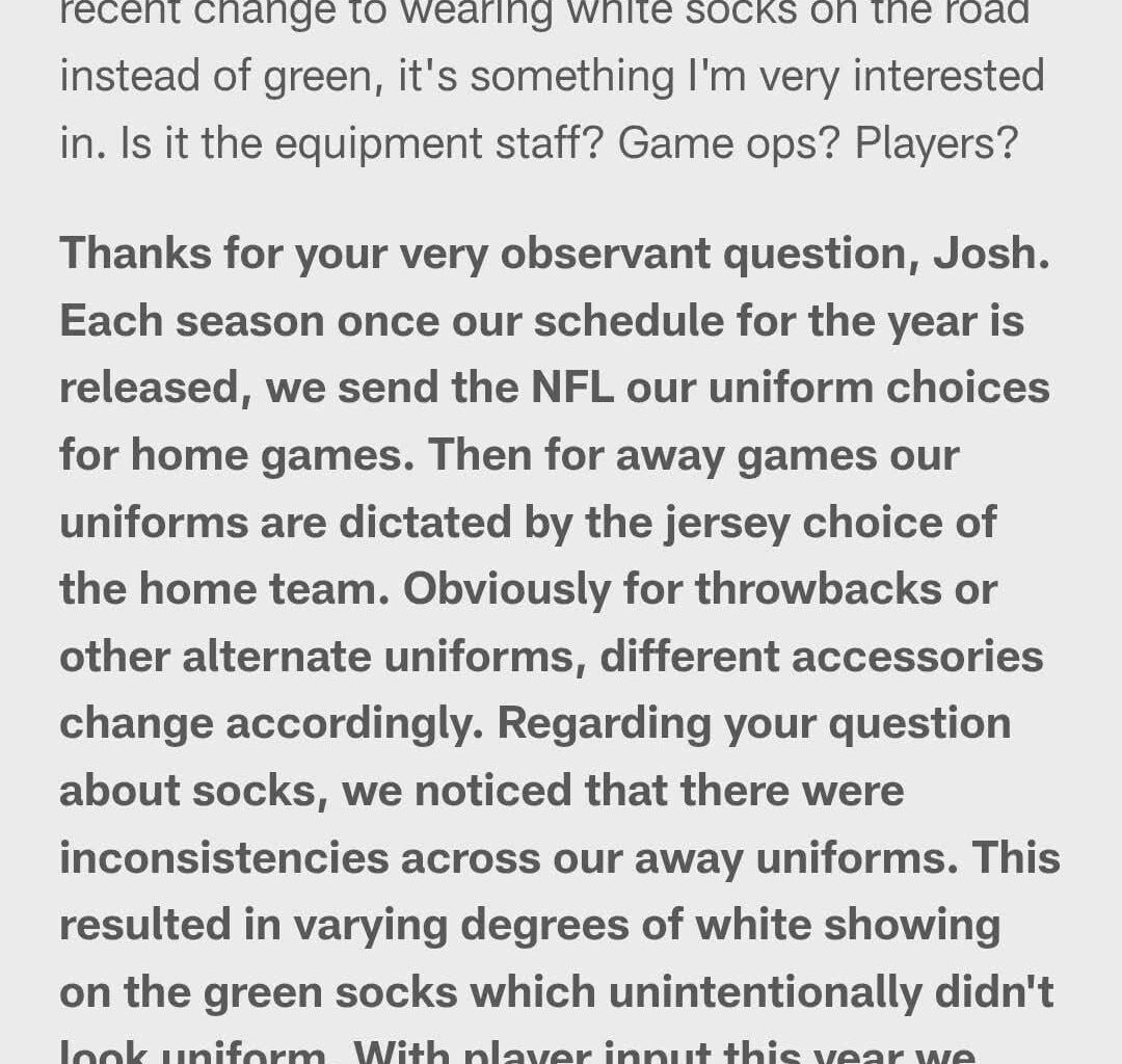 Ed Policy explains the white road socks