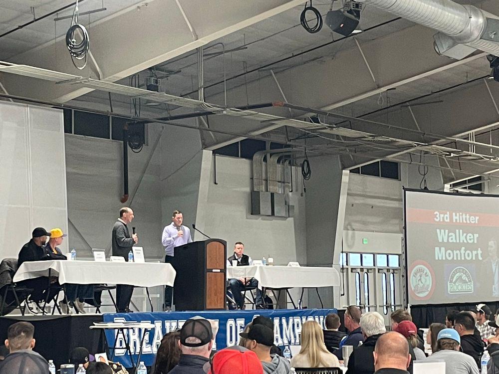 [Lyons] Team President Walker Monfort spoke for 10 minutes about the current state of the Rockies during the Friends of Baseball event in Greeley this morning. “I think theoretically we could have signed Pete Alonso, right? But what we're looking to do is really raise our floor.”