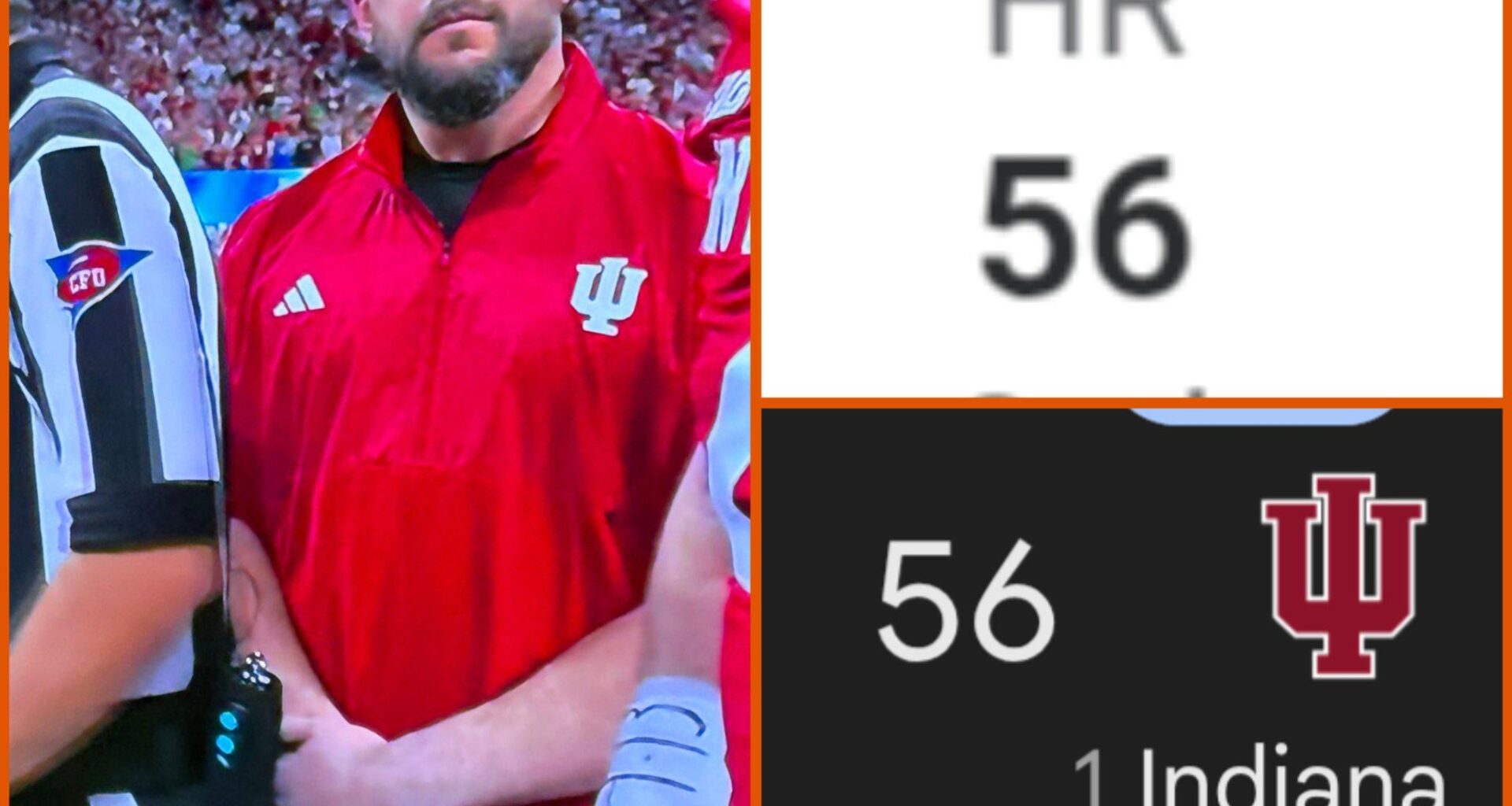 Kyle Schwarber’s 56 HR season lives on: Indiana scores 56 against Oregon after naming him honorary Peach Bowl captain.