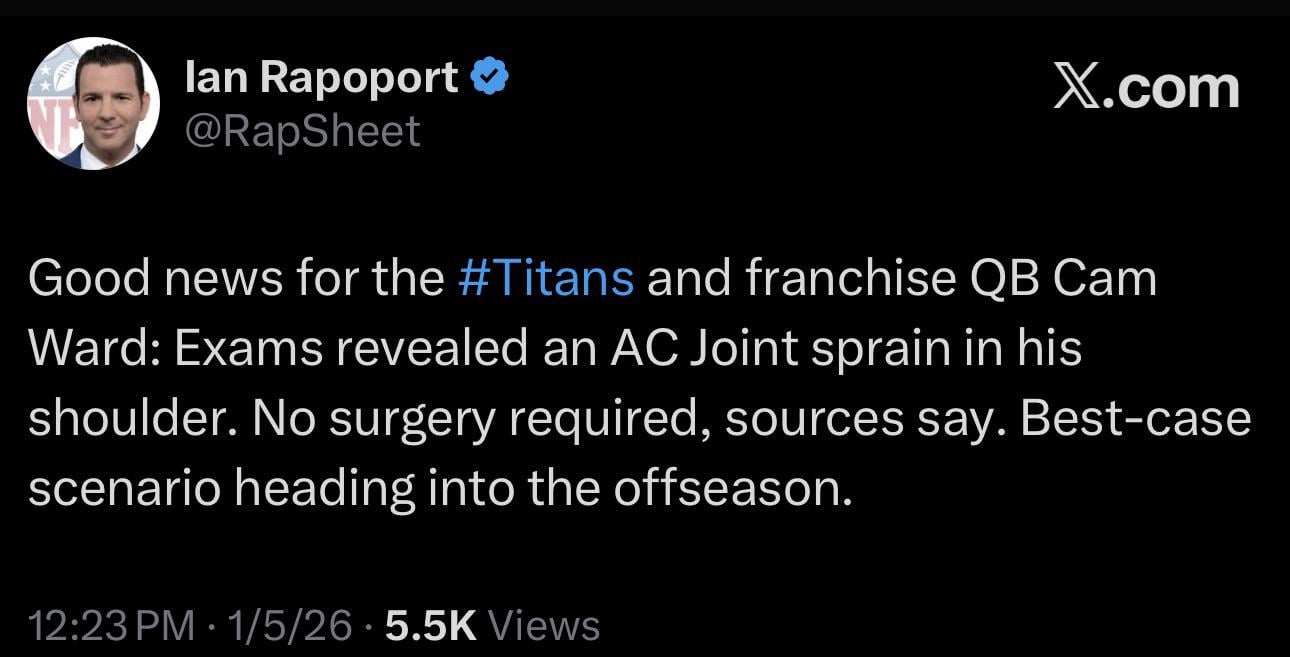 Cam Ward will not need surgery on his shoulder