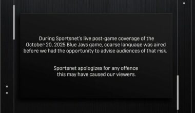 Before tonight's Red Wings/Leafs game, Sportsnet apologized for any coarse language that aired during their post-game coverage of ALCS Game 7