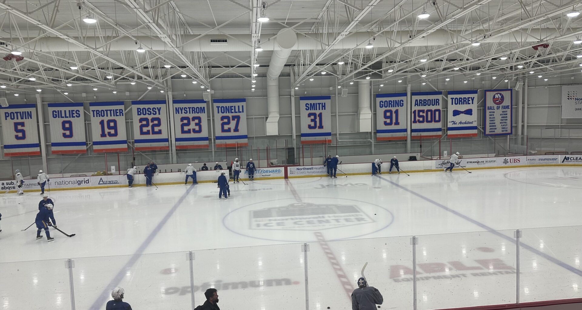 [Matthew Fairburn] Hello from East Meadow. Zach Benson is on the ice for Sabres practice. Rasmus Dahlin is not on the ice for practice but he is here in street clothes.