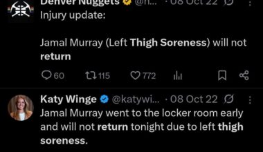 Very similar to Dub's injury report by Thunder PR, Jamal said the same day that he was fine and it was just cramp. Another instance was Casspi in 2018 who returned the next game vs Suns