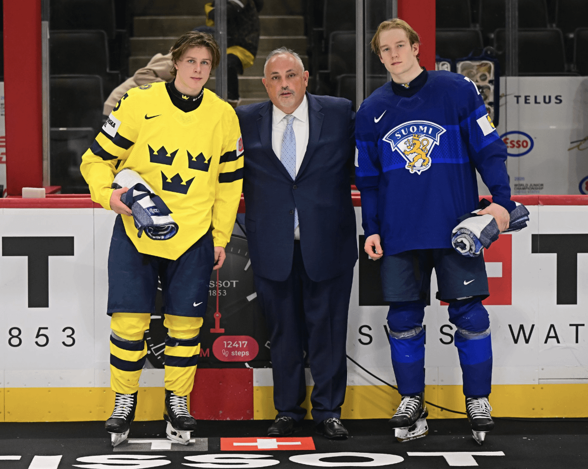 Daniel Nieminen was named player of the game for Finland in their semi-final loss to Sweden