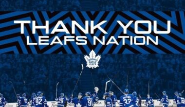 Thank you Leafs Nation