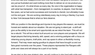 Rangers surrendering the season