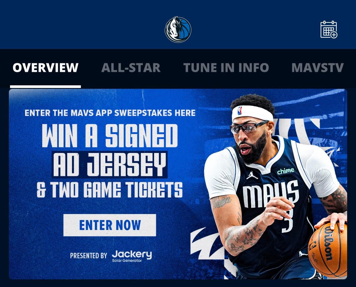 This sweepstakes the team is running on the Mavs app has really blown me away.