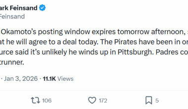 Feinsand: Pirates unlikely to get Okamoto, Padres could be the favorite