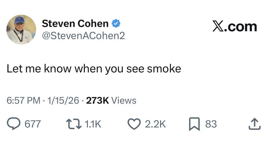 Steve Cohen on X: