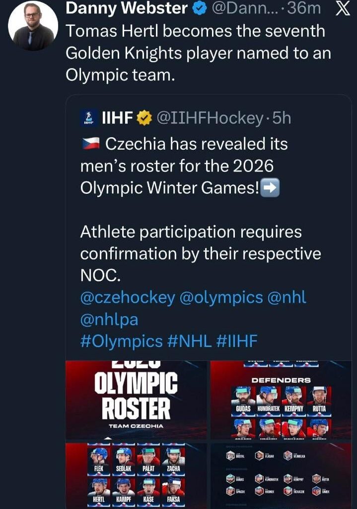Hertl to be Olympian 🖤💛🇨🇿