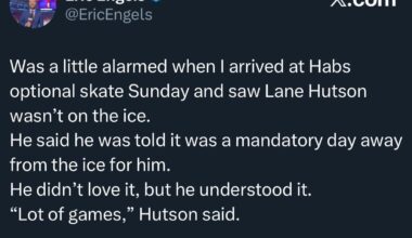 Lane Hutson was given a mandatory day off yesterday