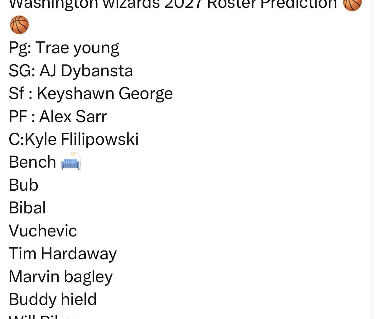 Wizards 2027 roster predictions