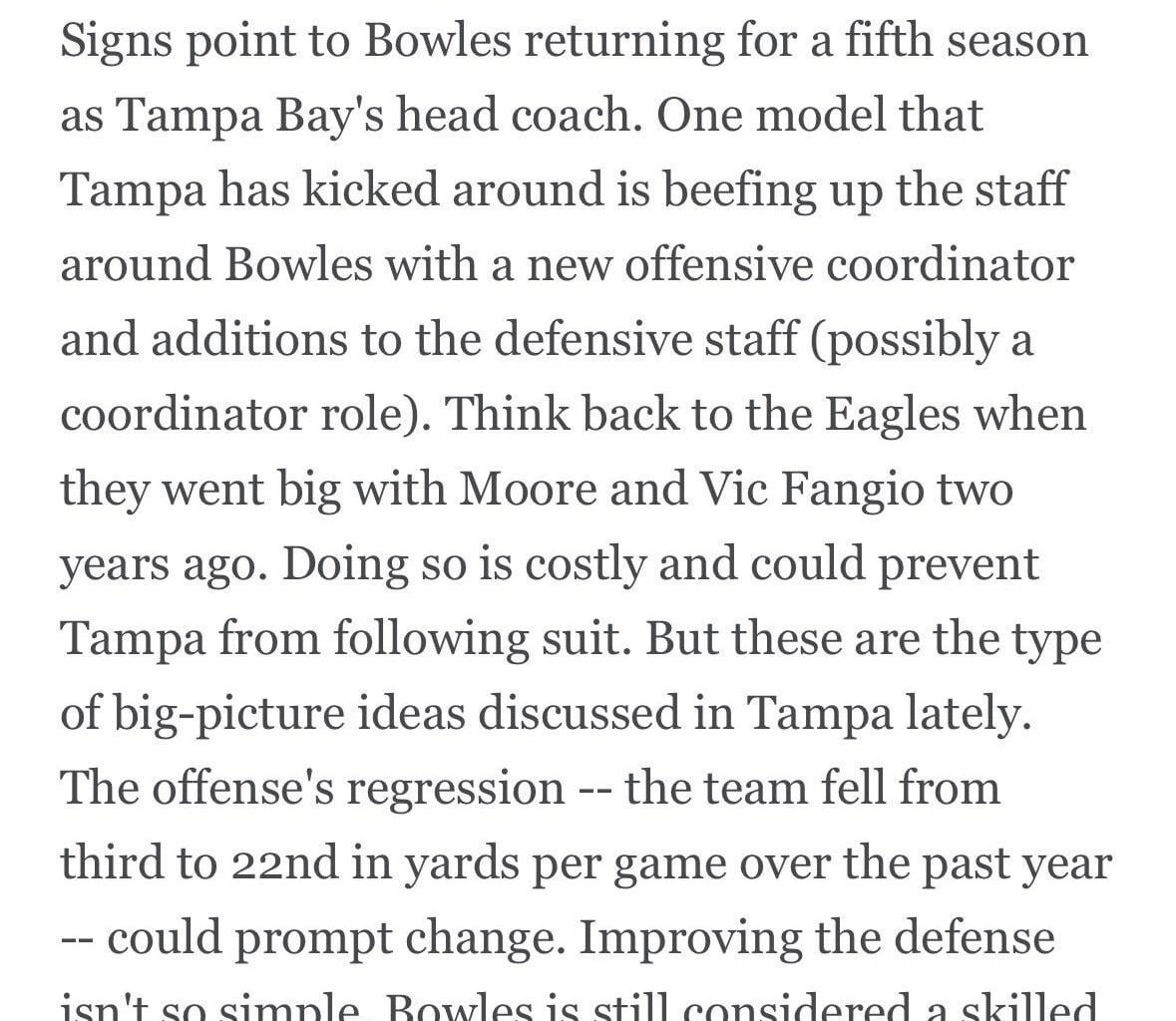 Fowler says looks like Bowles staying