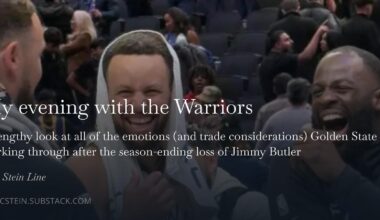 [Stein] League sources tell @TheSteinLine that one avenue which will certainly be explored is the prospect of a Jonathan Kuminga-for-Andrew Wiggins swap with Miami that potentially brings Wiggins back to the Bay Area after he was shipped out last February.