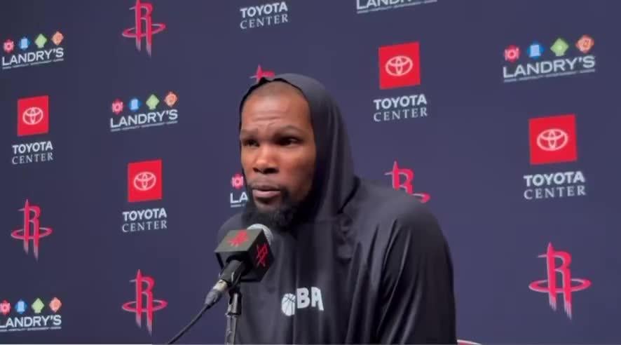 [Durant] asked if OKC is ‘grabby’ and ‘foul-prone’: “Nah, nah... They play with physicality for sure, but that’s what championship teams do. I don’t think they toe the line or anything. They just play swarming basketball, physical off-ball, great hands. I dont think they do too much, anything extra”