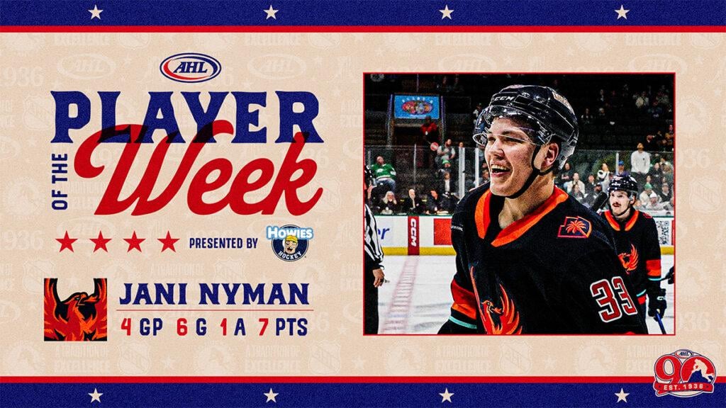 [AHL.com] Nyman is the player of the week