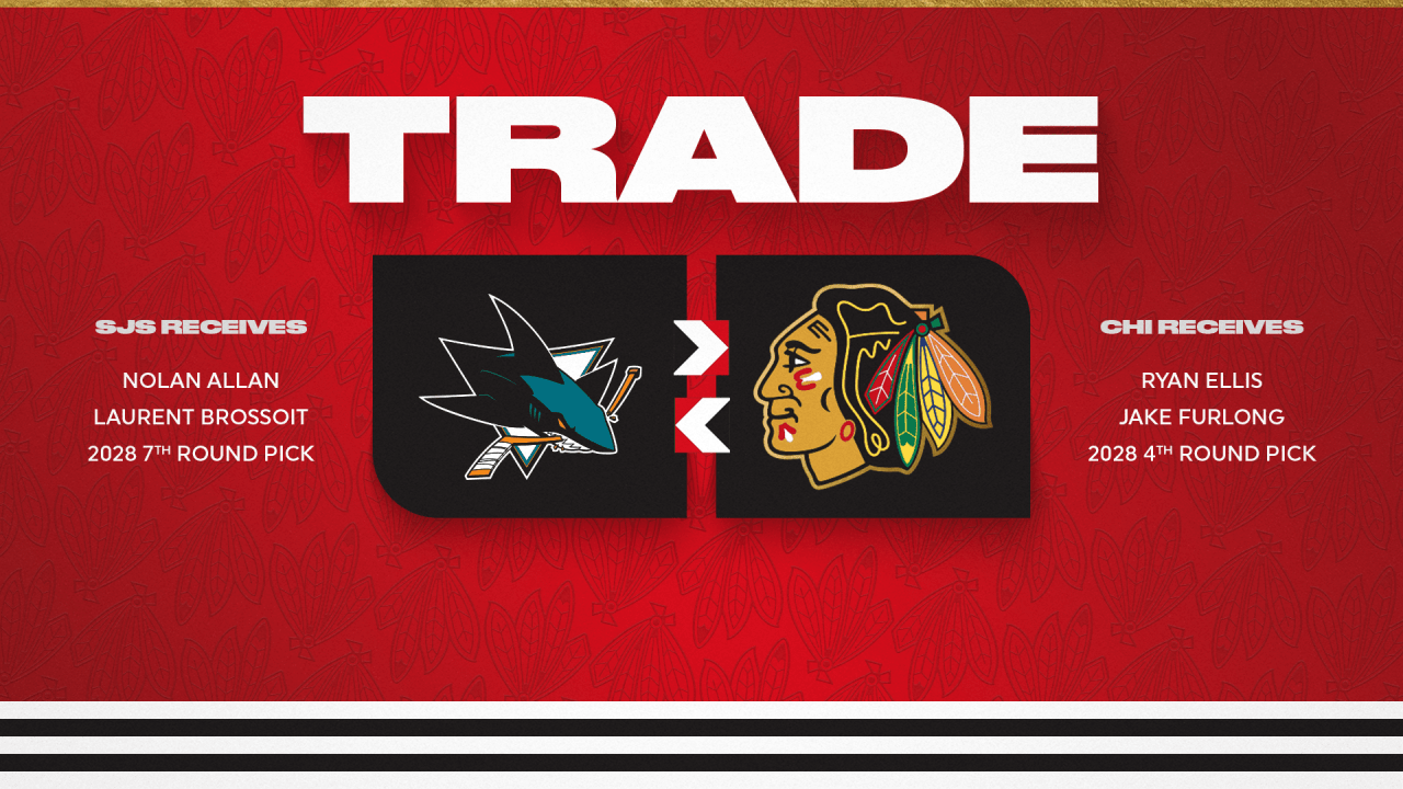 RELEASE: Blackhawks Acquire Ryan Ellis, Jake Furlong and Fourth-Round Pick from Sharks | Chicago Blackhawks