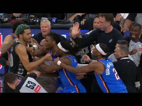 For those who don’t know why Julian Champagnie had Jeremy Sochan’s back | Spurs vs. Thunder fight