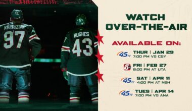 Four Minnesota Wild Games to Be Televised on KSTP-TV, 5 Eyewitness News, and KSTC-TC, 45TV