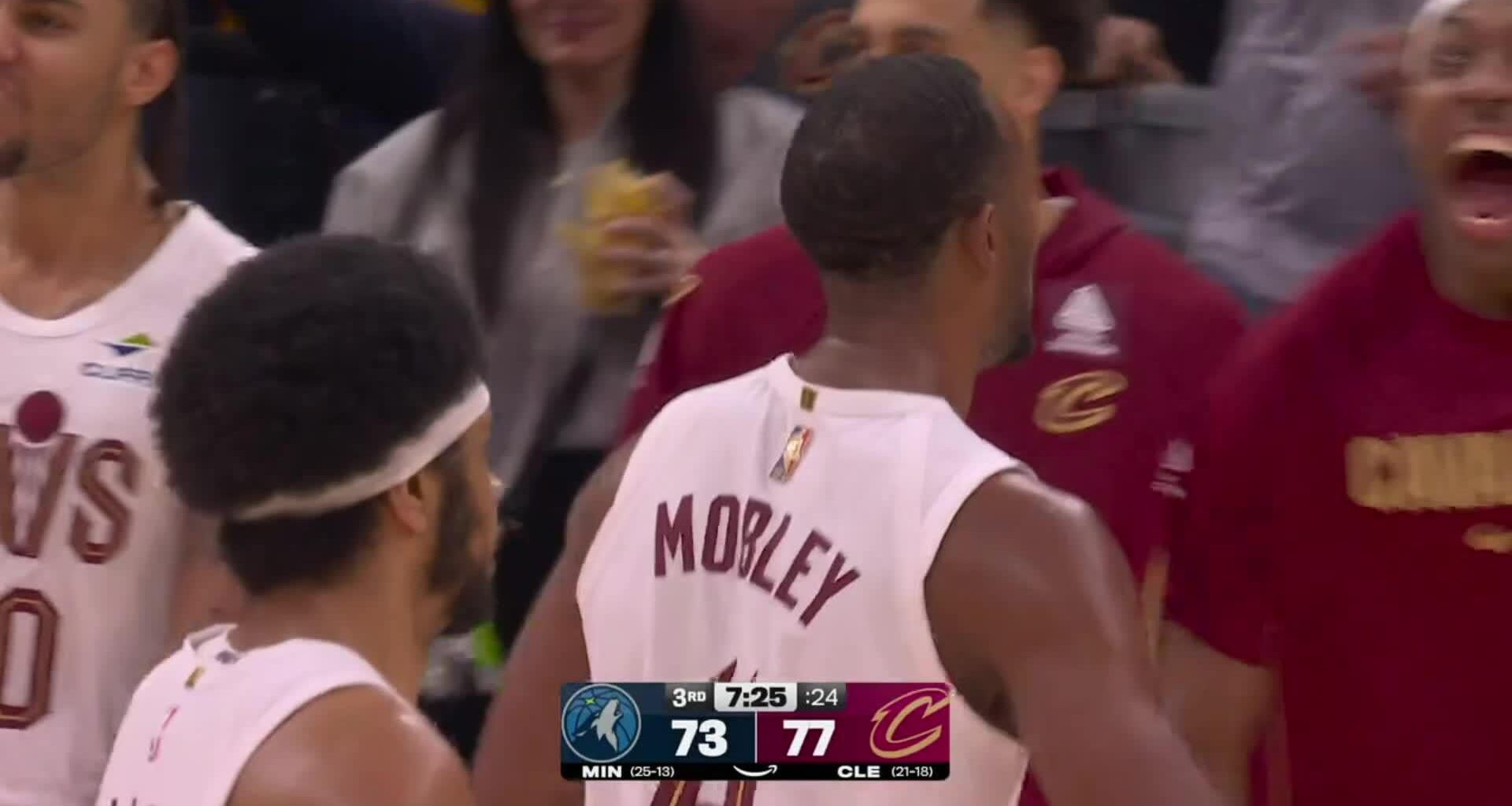 Evan Mobley with the Dream Shake and Dunk over Gobert