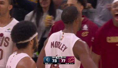 Evan Mobley with the Dream Shake and Dunk over Gobert