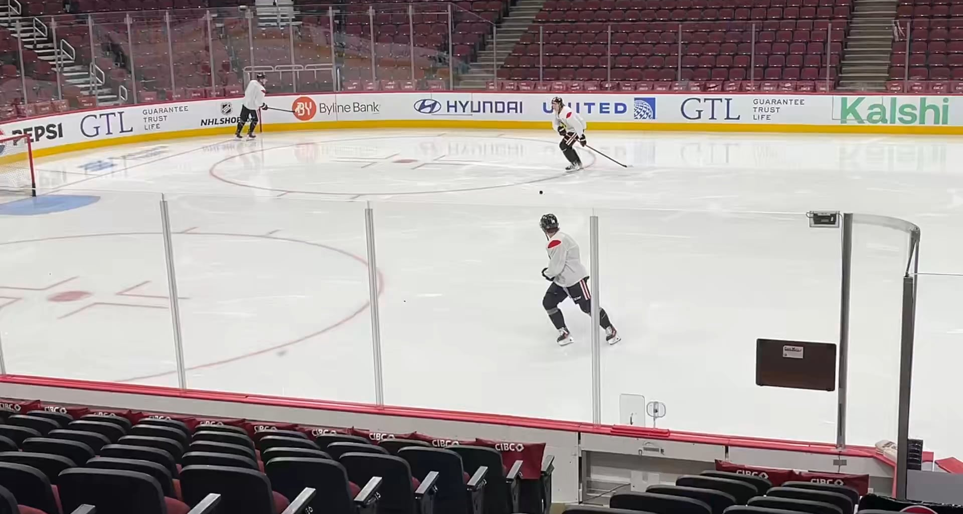 @CHGO_Blackhawks - Connor Bedard is on the ice for morning skate in a regular sweater 👀