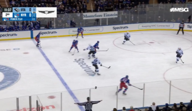 Panarin finds Zibanejad who finds Lafreniere in front to score on the power play!