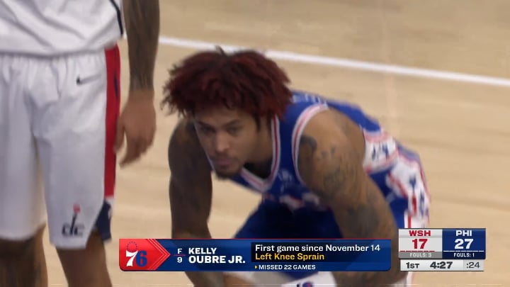 [Highlight] Kelly Oubre gets an ovation from the Sixers fans on his return