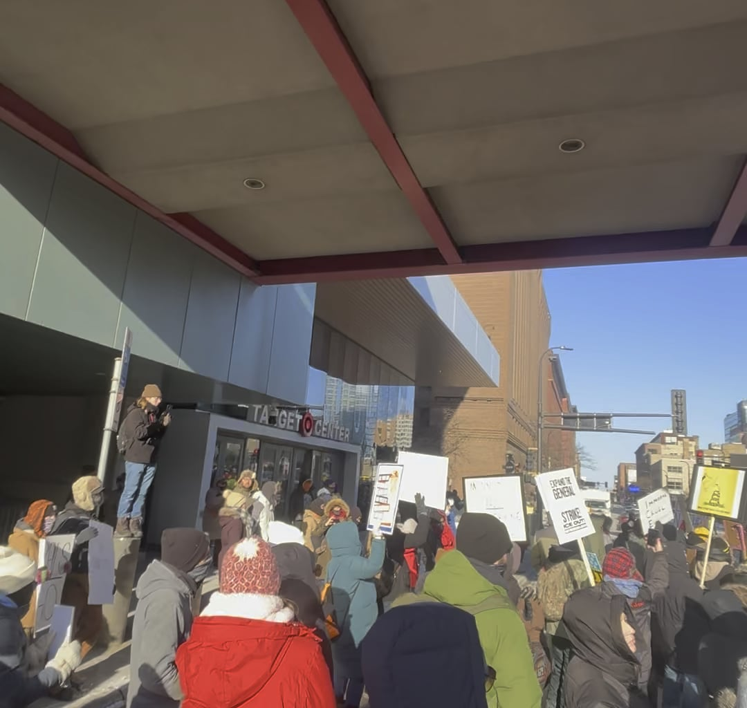 Outside of target center right now